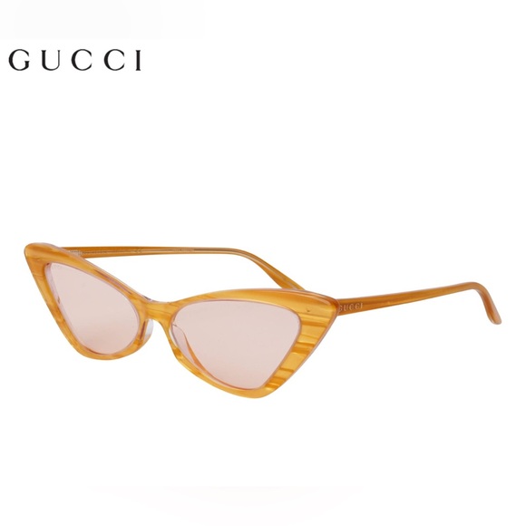 ⚡️GUCCI Yellow Cat-Eye Sunglasses, NWT! Fancy, retro inspired look $595 Retail 💛 - Picture 4 of 16